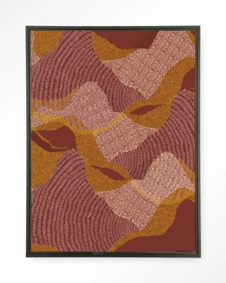 Urban Cotton Wandkleed 'La Ondas' 80 x 110cm in Floating Frame - black