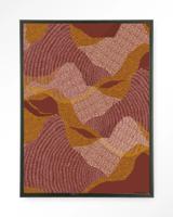 Urban Cotton Wandkleed 'La Ondas' 80 x 110cm in Floating Frame - black