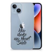 Apple iPhone 14 | Siliconen hoesje | met naam Heart Smile