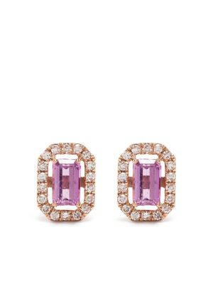 SHAY boucles d'oreilles en or rose 18ct serties de diamants et saphirs