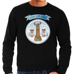 Foute Kersttrui/sweater voor heren - Rudolf - zwart - piemel/penis