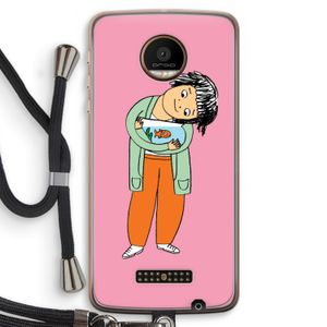Visknuffel: Motorola Moto Z Force Transparant Hoesje met koord