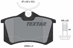 Remblokkenset, schijfrem TEXTAR, u.a. fÃ¼r VW, Peugeot, Seat, Renault, Audi, Skoda, CitroÃ«n