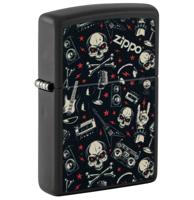 Zippo Lighter Rock & Roll Muziek Met Schedels