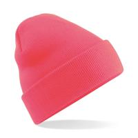 Beechfield Beanie Wintermuts - 100% soft Acryl - roze - Super soft - Brede omslag band - dames/ here