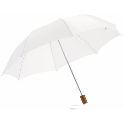 Bruiloft paraplu bruid/bruidegom - wit - opvouwbaar - compact - dia 93 cm
