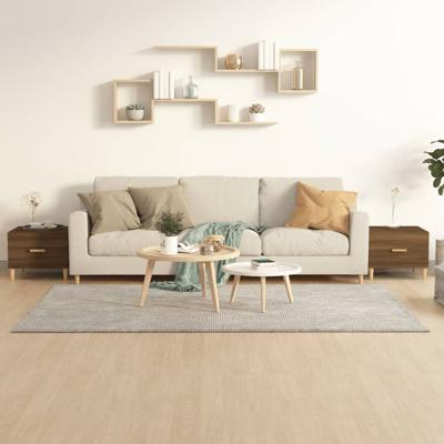 Salontafels 2 st 50x50x40 cm bewerkt hout bruin eikenkleur