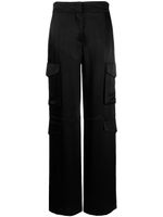 Genny pantalon satiné à poches cargo - Noir