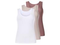 esmara Set van 3 dames tops - Plus size (Roze/wit, XXL (52/54))