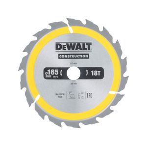 DeWalt Accessoires Cirkelzaagblad 165x20x18t, positief 20°, kerf 2.5mm - DT1933-QZ