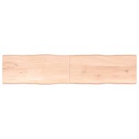 Tafelblad natuurlijke rand 220x50x4 cm massief eikenhout