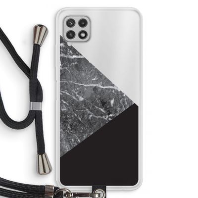 Combinatie marmer: Samsung Galaxy A22 4G Transparant Hoesje met koord