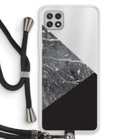 Combinatie marmer: Samsung Galaxy A22 4G Transparant Hoesje met koord
