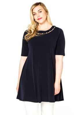 Yoek Tuniek wide bot parels | Blauw | Maat 46/48