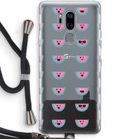Smiley watermeloenprint: LG G7 Thinq Transparant Hoesje met koord