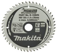 Makita Accessoires Cirkelzaagblad | Laminaat | 136X20X1,45 48T 10G - B-33825 - thumbnail