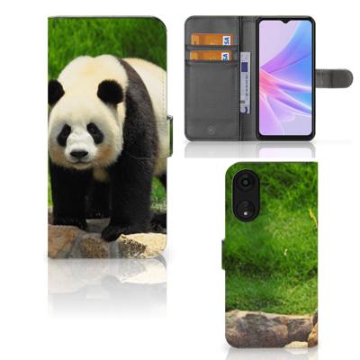 OPPO A78 5G | A58 5G | Telefoonhoesje | Met pasjeshouder | Panda