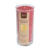 Fair Trade Wortel Chakra (1e) Stearine Kaars in Glas - Rood (60