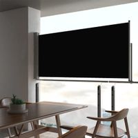 Tuinscherm uittrekbaar 60x300 cm zwart - thumbnail