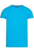 Tommy Hilfiger Slim Fit T-Shirt ronde hals aqua, Effen - thumbnail