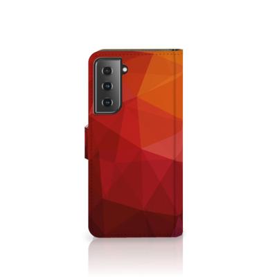 Book Case voor Samsung Galaxy S21 Polygon Red
