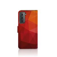 Book Case voor Samsung Galaxy S21 Polygon Red