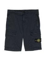 Stone Island Junior bermuda à patch logo - Bleu - thumbnail