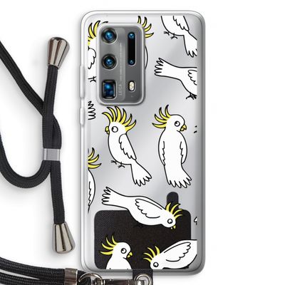 Papegaai: Huawei P40 Pro Plus Transparant Hoesje met koord