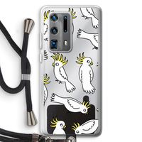 Papegaai: Huawei P40 Pro Plus Transparant Hoesje met koord