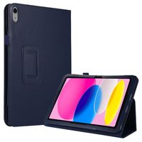 Lunso - iPad 10 (2022) - Stand flip Bookcase hoes - Donkerblauw
