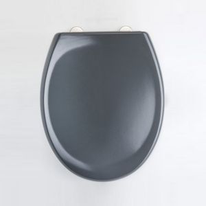 Toiletzitting Eisl Super Slim Softclose Quick Release RVS Scharnieren Donker Grijs