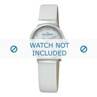 Horlogeband Skagen 458SSLW Leder Wit 15mm