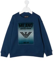 Emporio Armani Kids sweat à patch logo - Bleu