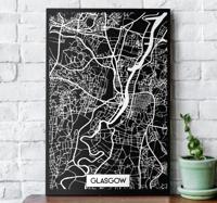 Canvas schilderij Glasgow kaart