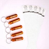 Set 5 x ronde Micro container, goud + logsheets
