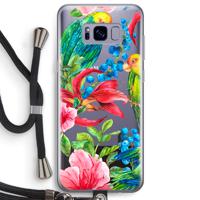 Papegaaien: Samsung Galaxy S8 Plus Transparant Hoesje met koord