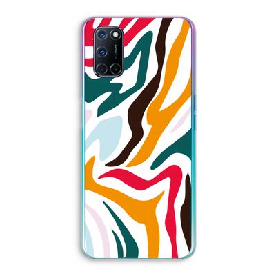Colored Zebra: Oppo A72 Transparant Hoesje