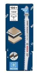Bosch Accessoires Expert ‘Hardwood 2-side clean’ T 308 BF decoupeerzaagblad 100-delig - 1 stuk(s) - 2608900546