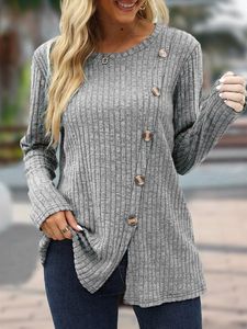 Plain Crew Neck Casual Top