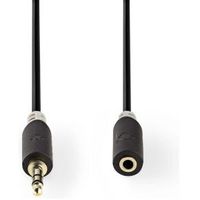 Stereo audiokabel | 3,5 mm male - 3,5 mm female | 1,0 m | Antraciet [CABW22050AT10]