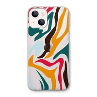 Colored Zebra: iPhone 13 mini Transparant Hoesje