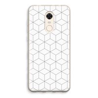 Zwart-witte kubussen: Xiaomi Redmi 5 Transparant Hoesje