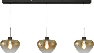Masterlight 3-lichts hanglampGenua zwart met goud glas Ø 29cm - 2971-05-05-130-3-29