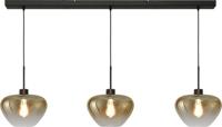 Masterlight 3-lichts hanglampGenua zwart met goud glas Ø 29cm - 2971-05-05-130-3-29