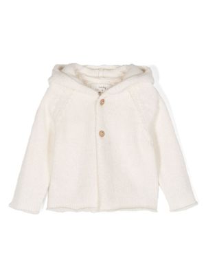 TEDDY & MINOU cardigan boutonné à capuche - Blanc
