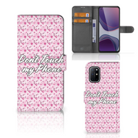 OnePlus 8T Portemonnee Hoesje Flowers Pink DTMP - thumbnail