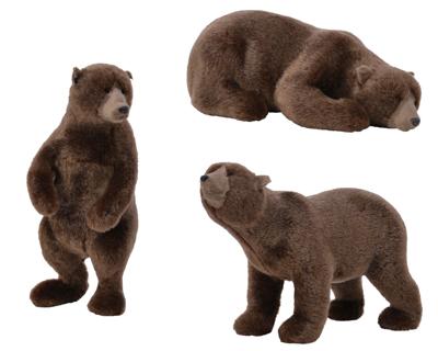 Beer plastic pluche bruin a3 - Decoris