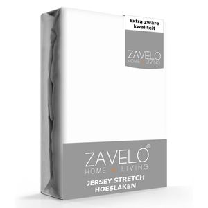 Zavelo® Jersey Hoeslaken Wit-Lits-jumeaux (190x220 cm)