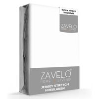 Zavelo® Jersey Hoeslaken Wit-Lits-jumeaux (190x220 cm) - thumbnail