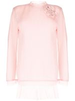 Ermanno Scervino haut en maille à appliques fleurs - Rose